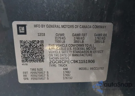 2019 Chevrolet Silverado 1500 Ld Lt from USA, damaged, VIN 2GCRCPEC9K1151906